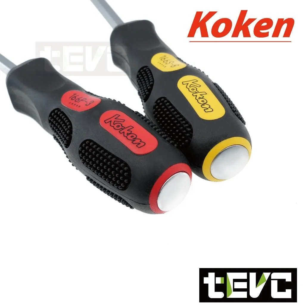 《tevc》KOKEN 日本製 貫穿 貫通 螺絲起子 6件組 十字 一字 166PS6