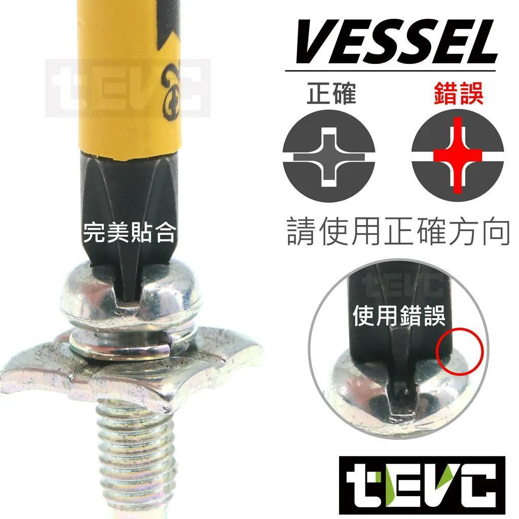 《tevc》VESSEL 電盤 電工 專用 PH1 PH2 十字 起子頭 外層絕緣 PS16