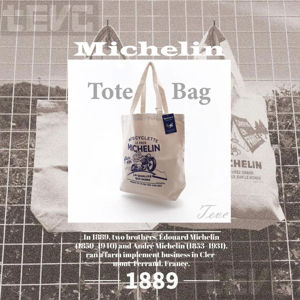 《tevc》Michelin 米其林 正版授權 日本版 帆布包 單肩斜挎包 托特包 帆布袋 露營 MOTO 兩款