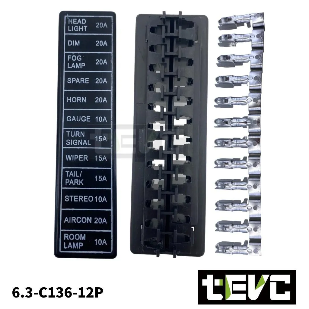 《tevc》6.3-C136-12P 歐式保險絲座  2進多出