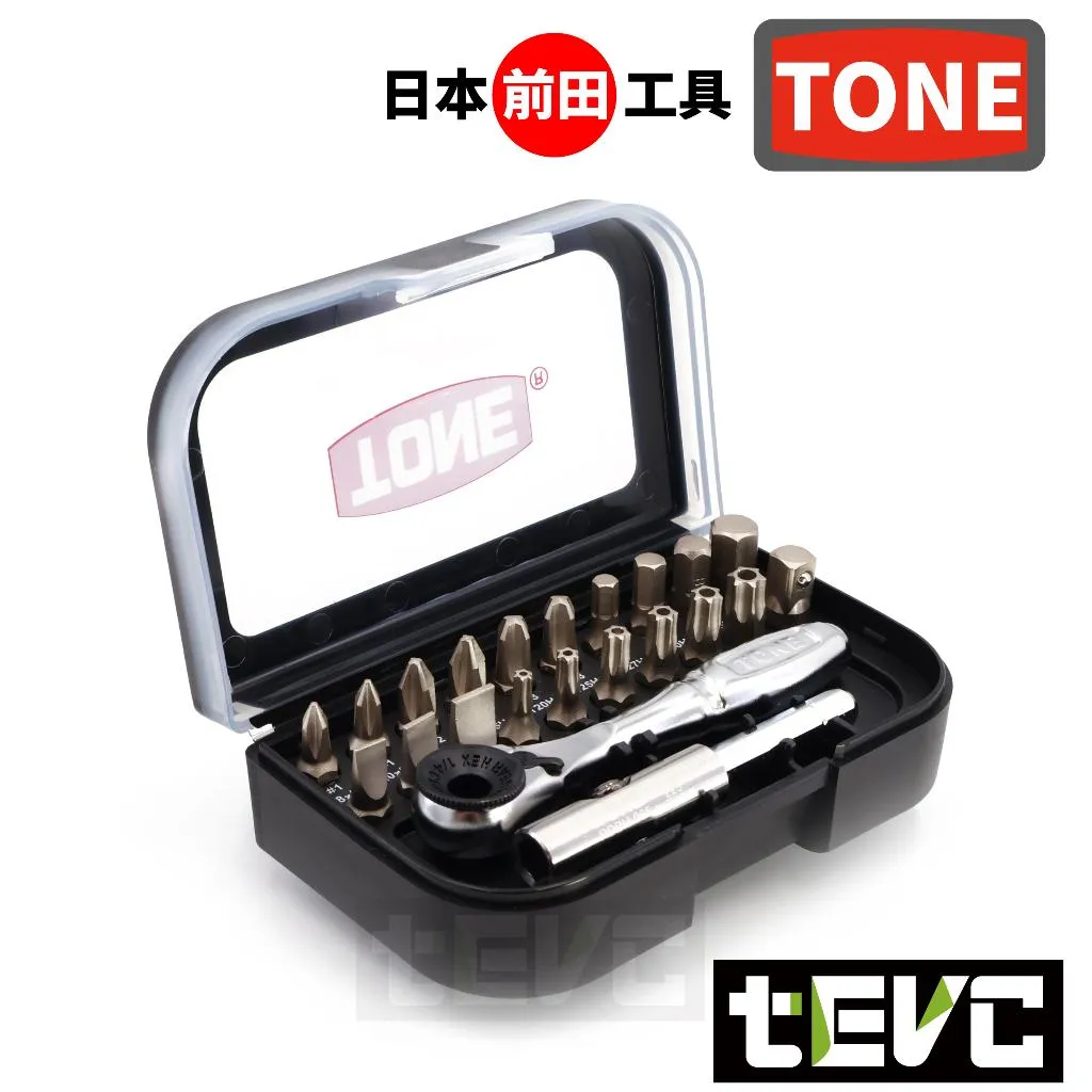 《tevc》TONE 前田工具 迷你 隨身盒裝 棘輪板手 1/4 棘輪起子組 自行車 機車 保養 維修 BRS20