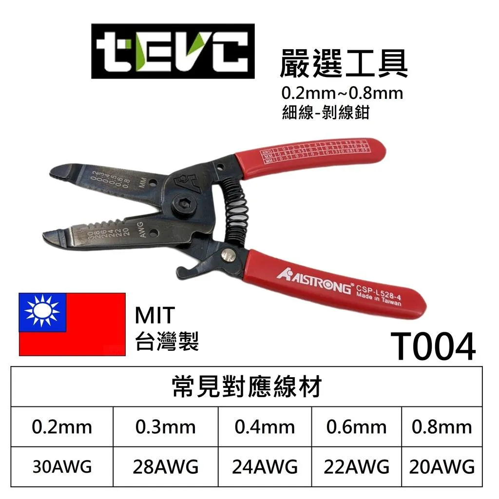 《tevc》台灣製 6吋多功能 萬用剝線鉗 剝線直徑0.2~0.8mm T004