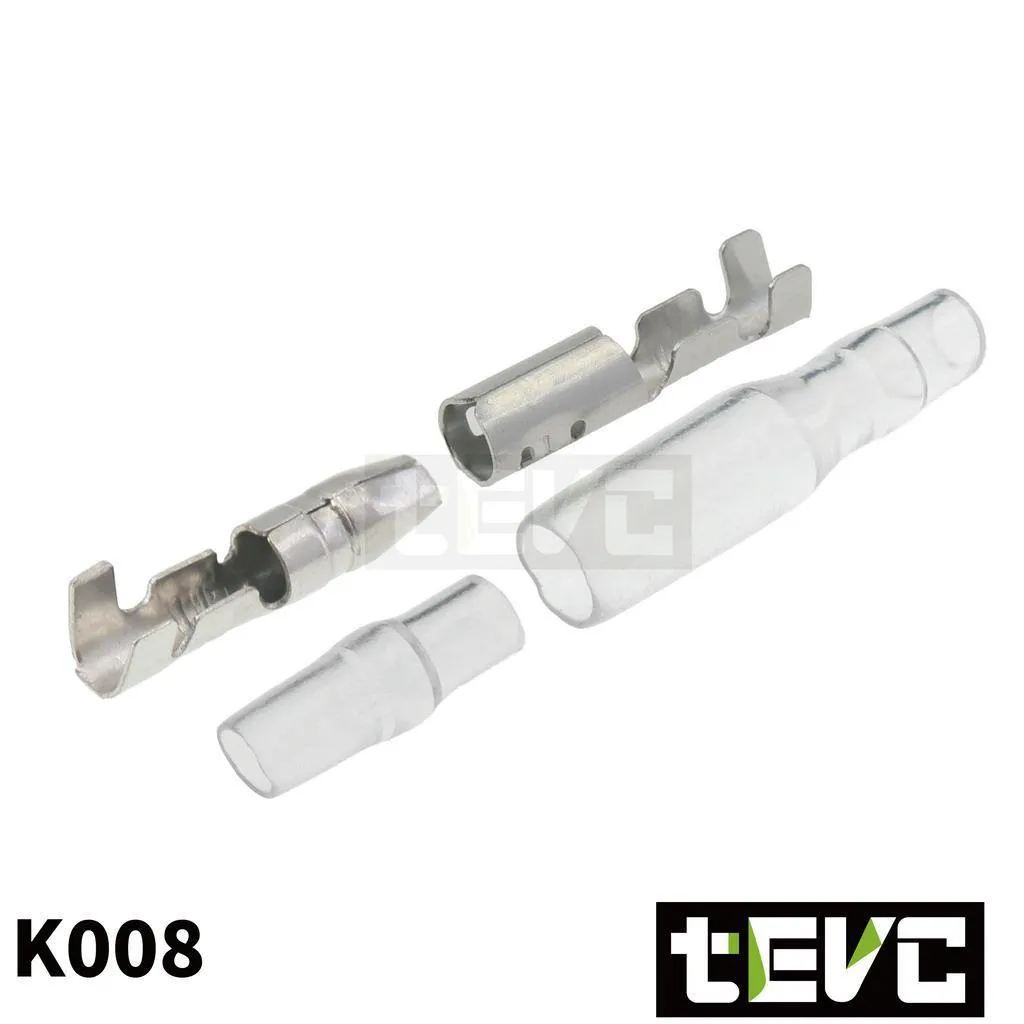 《tevc》0.3~2.0mm² / 4.0mm子彈頭 銀色 電線對接端子K008