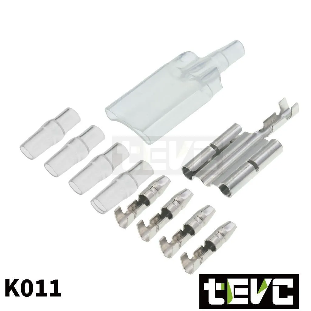 《tevc》0.3~2.0mm²/ 4.0mm子彈頭 一分四 電線對接端子 K011