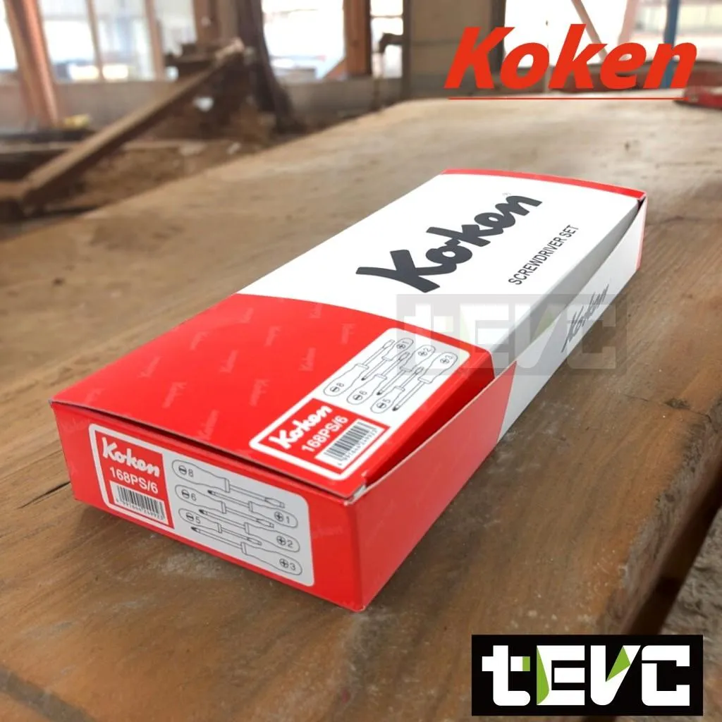 《tevc》KOKEN 螺絲起子 6件組 十字 一字 起子 168PS6