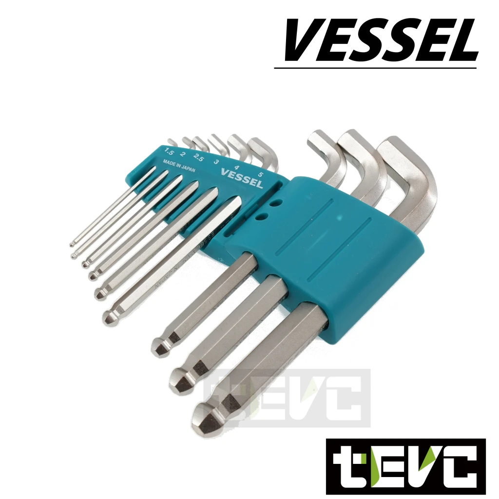 《tevc》VESSEL 日本製 迷你 極短 球頭 內六角 扳手 9件組 8209BP-S