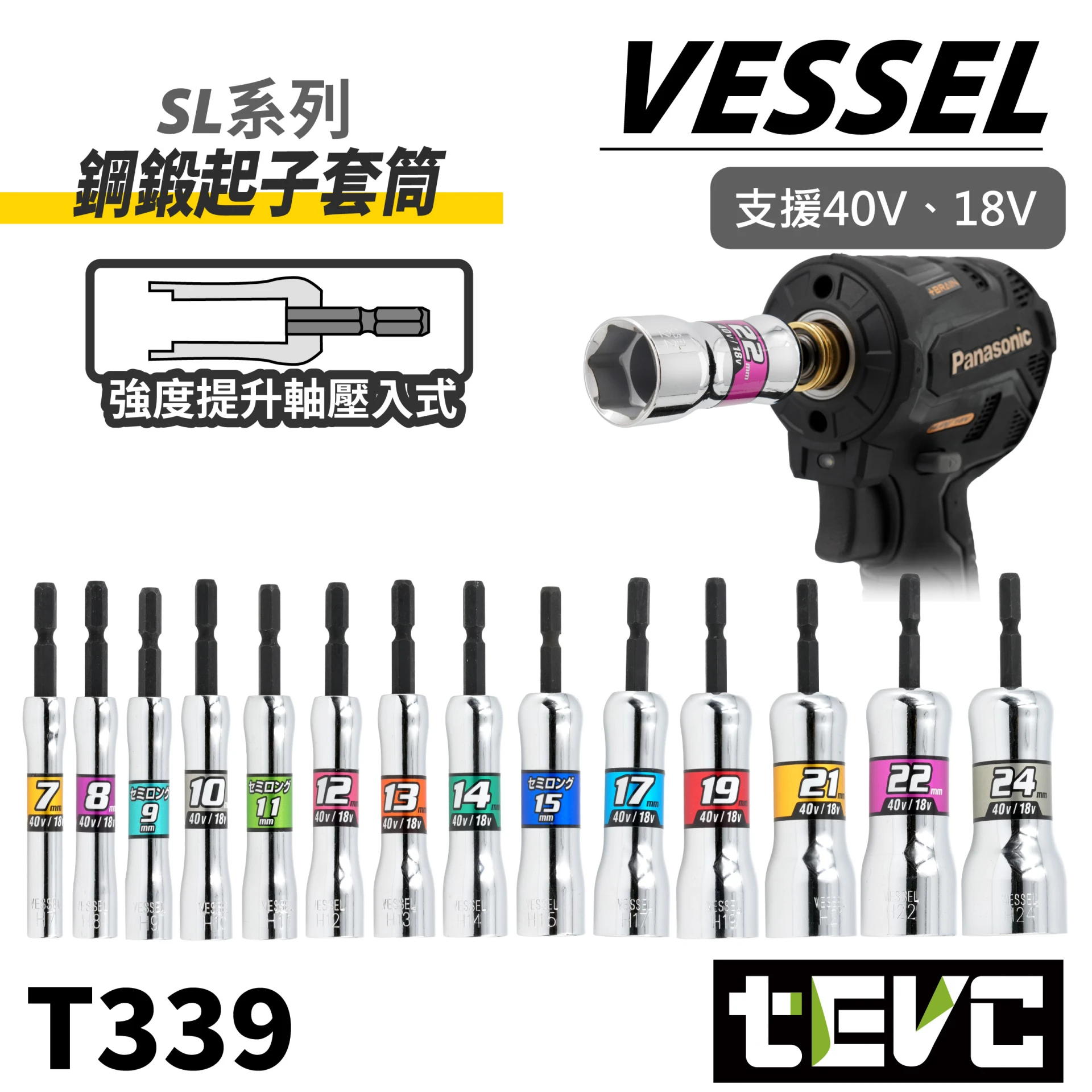 《tevc》VESSEL 剛鍛系列 高扭力 六角柄 起子套筒 SL20