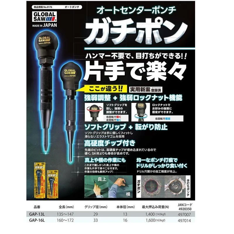《tevc》GLOBAL-SAW 日本製 自動中心沖