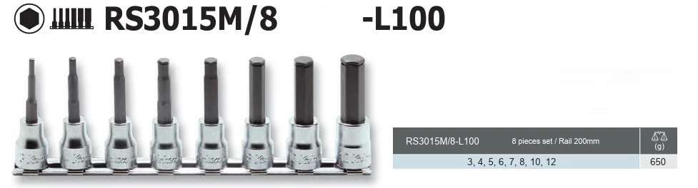 《tevc》Koken 日本製 3分 防落內六角 機械夾持 非磁力 RS3015M/8-L100