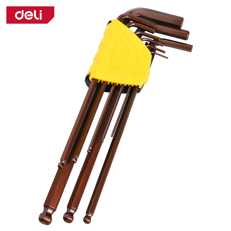 《tevc》deli tools 得力工具 9PCS 內六角 超長 L型扳手 H1.5~H10
