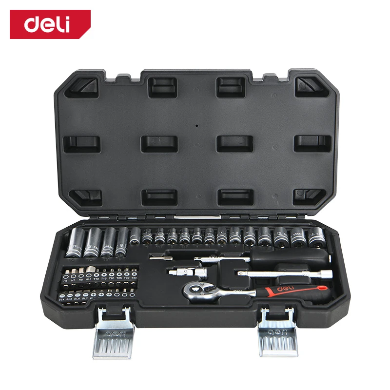 《tevc》deli tools 得力工具 43件 二分套筒組 1/4"套筒組 EDQ41043