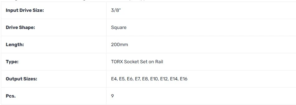 《tevc》KOKEN 3/8" 三分星型套筒 9件組 TORX