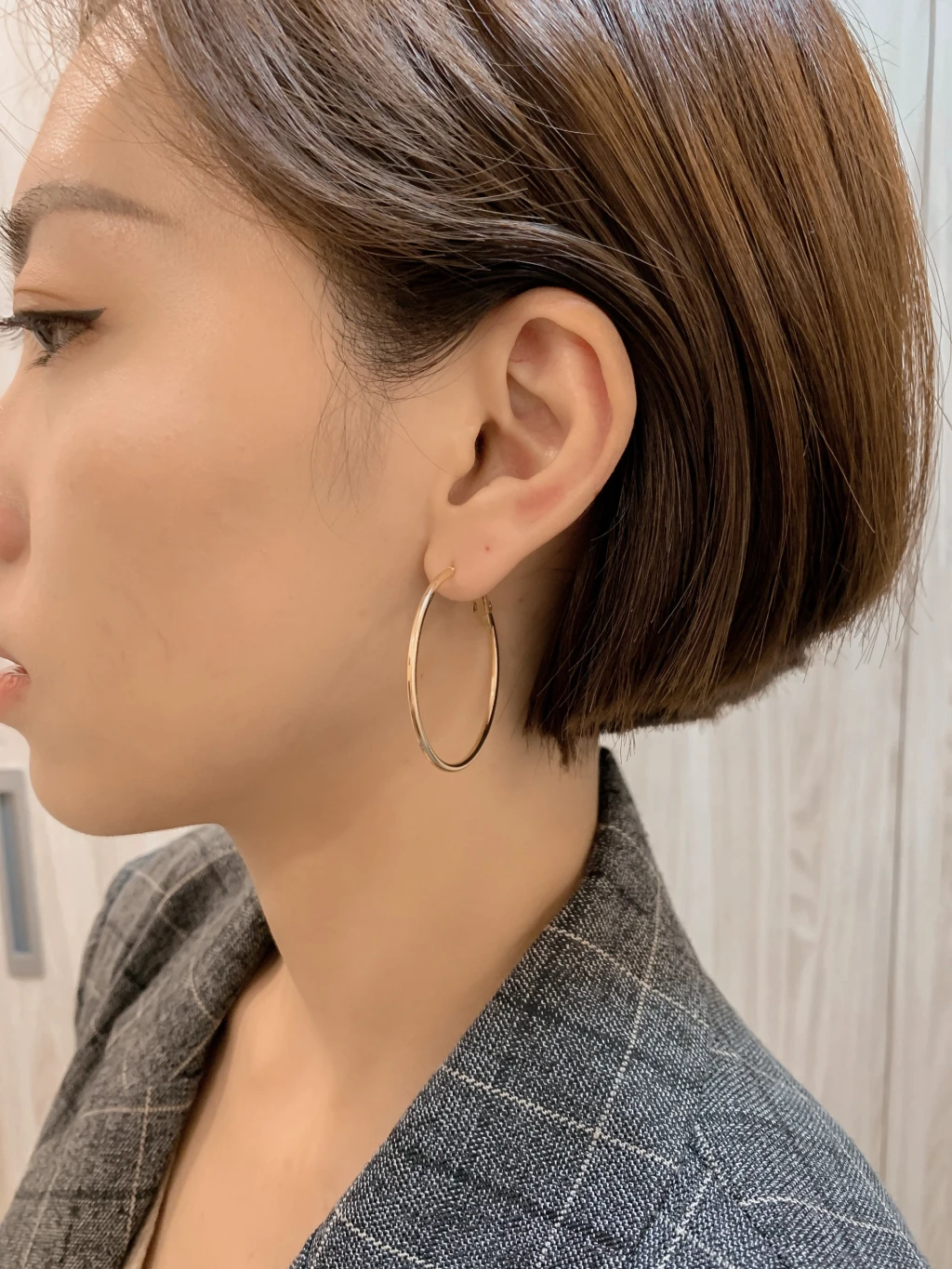 經典圓圈耳環細版4cm(金)