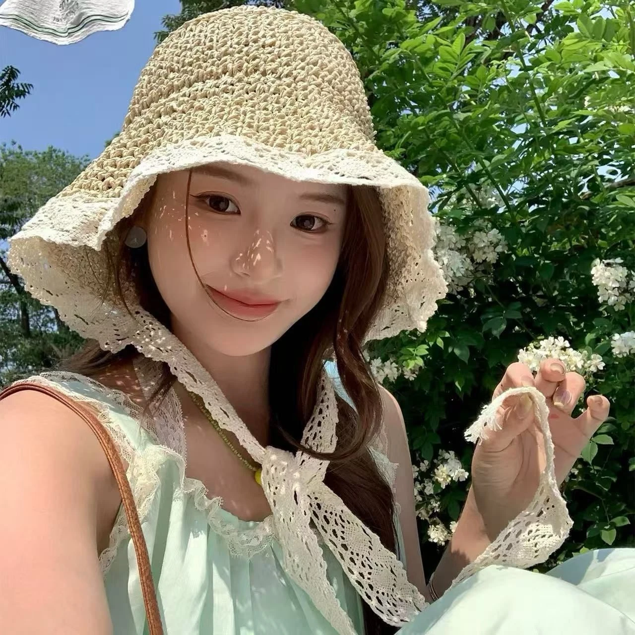 法式蕾絲防曬遮陽帽