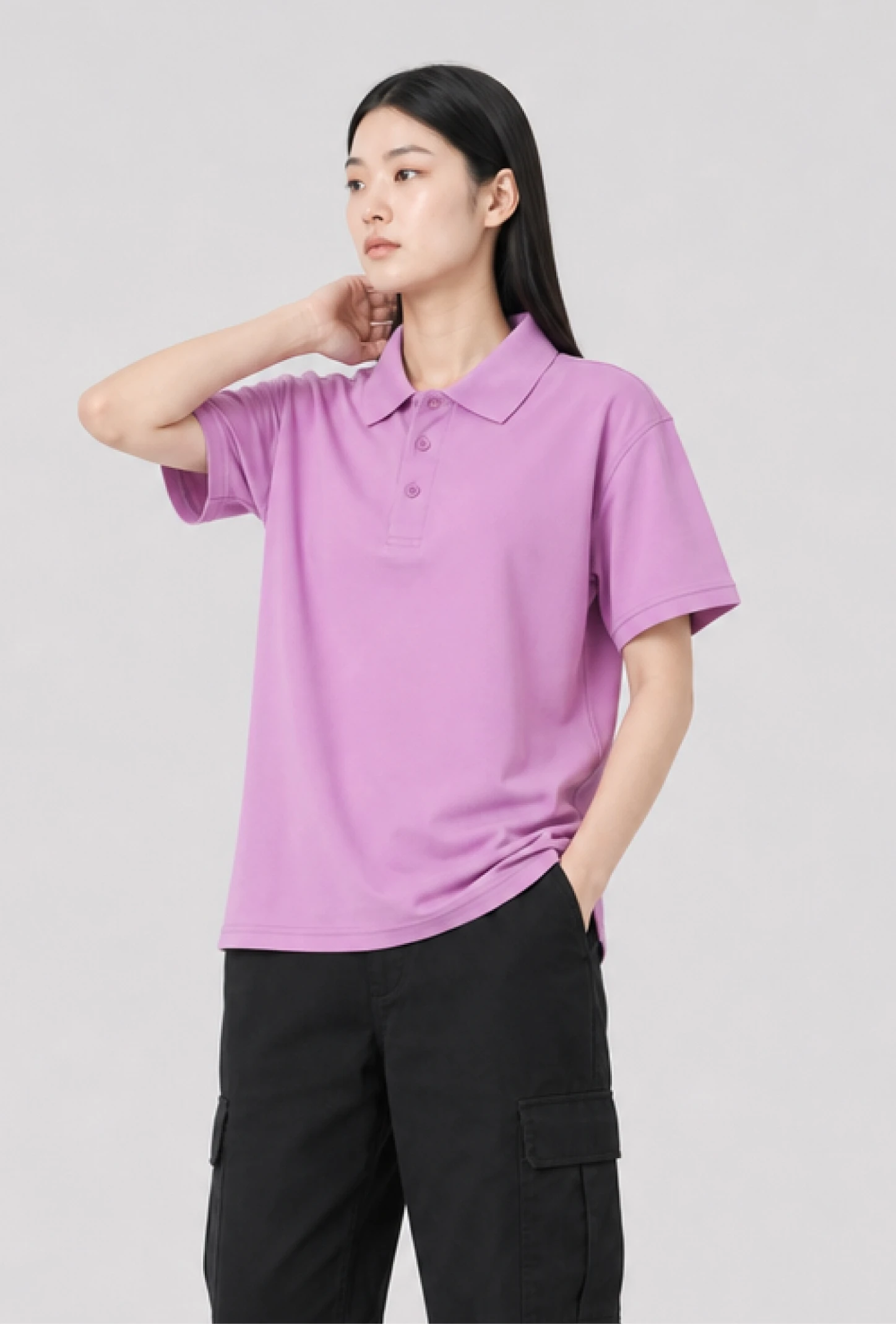 素色polo立領短袖-冷色系