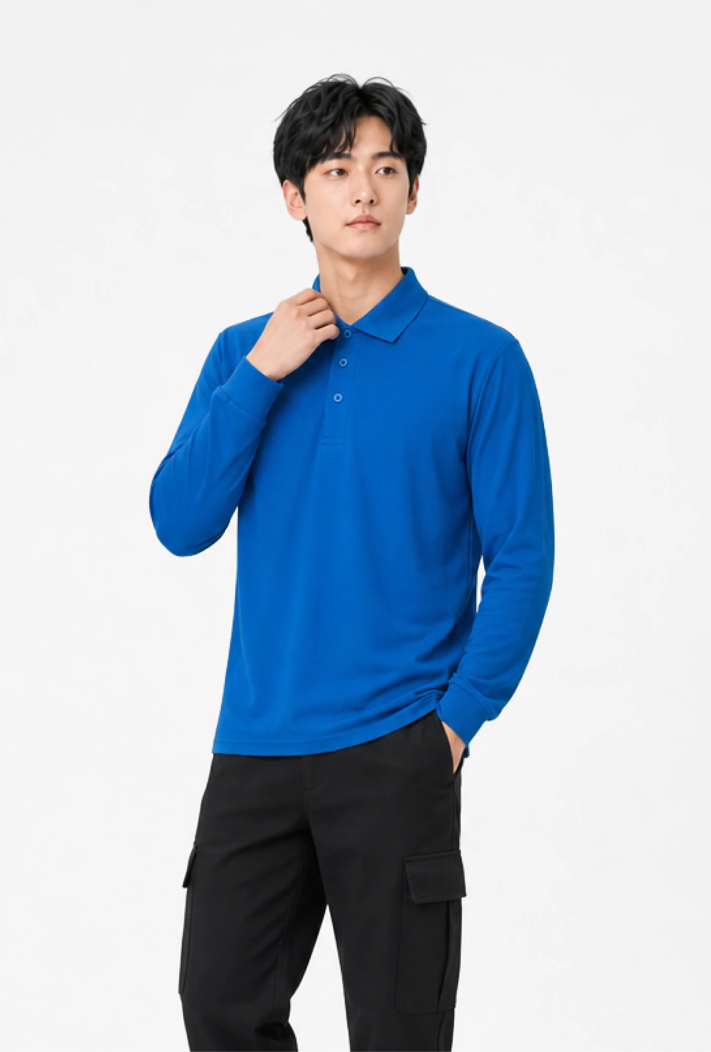 排汗polo立領長袖-5色