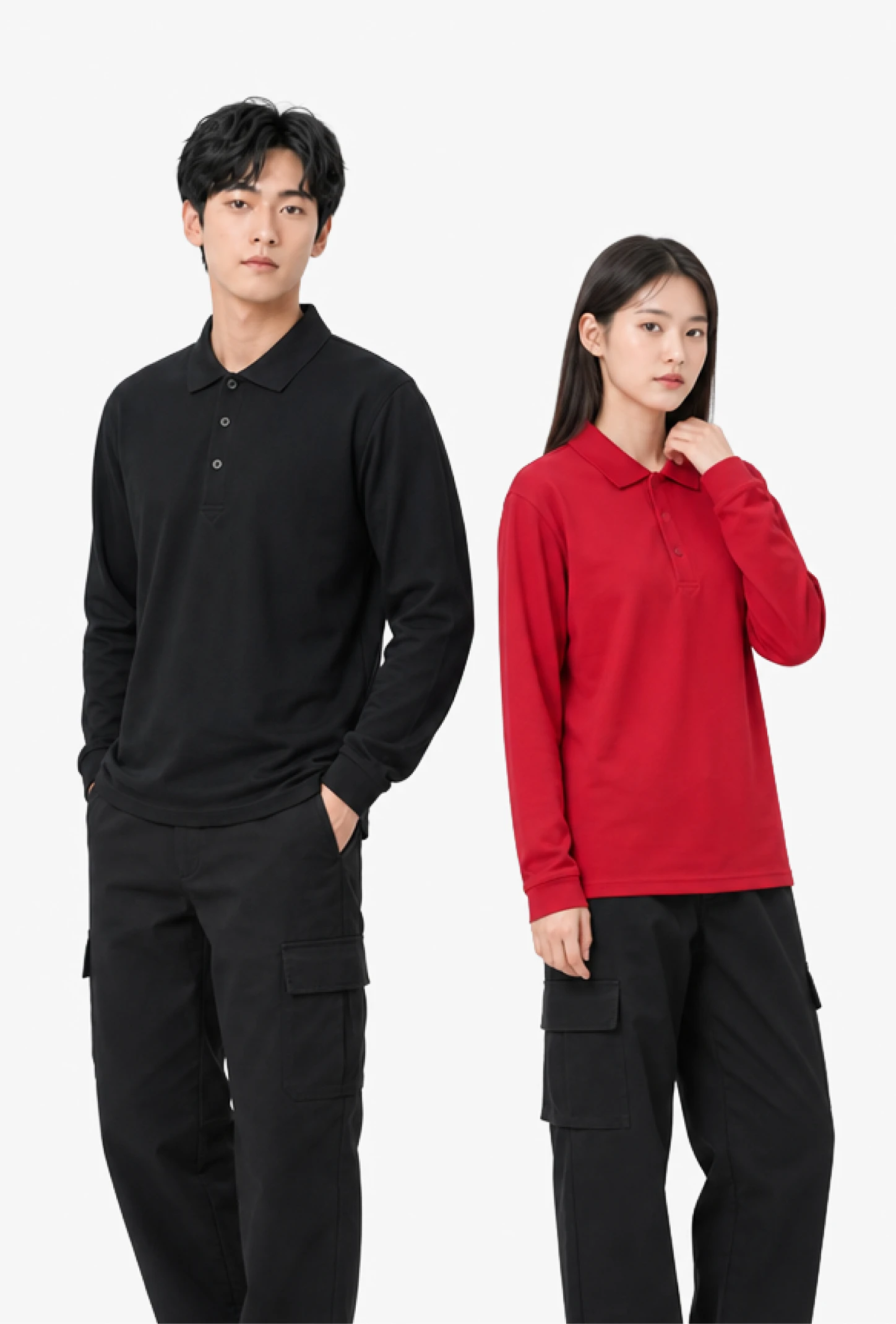 排汗polo立領長袖-5色