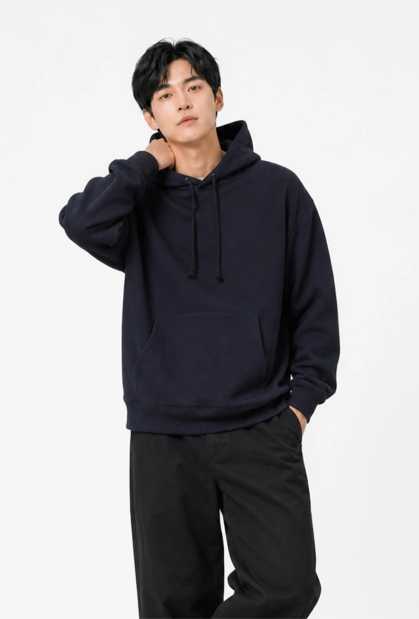 客製化-United Athle 內刷毛寬版落肩帽T-7色