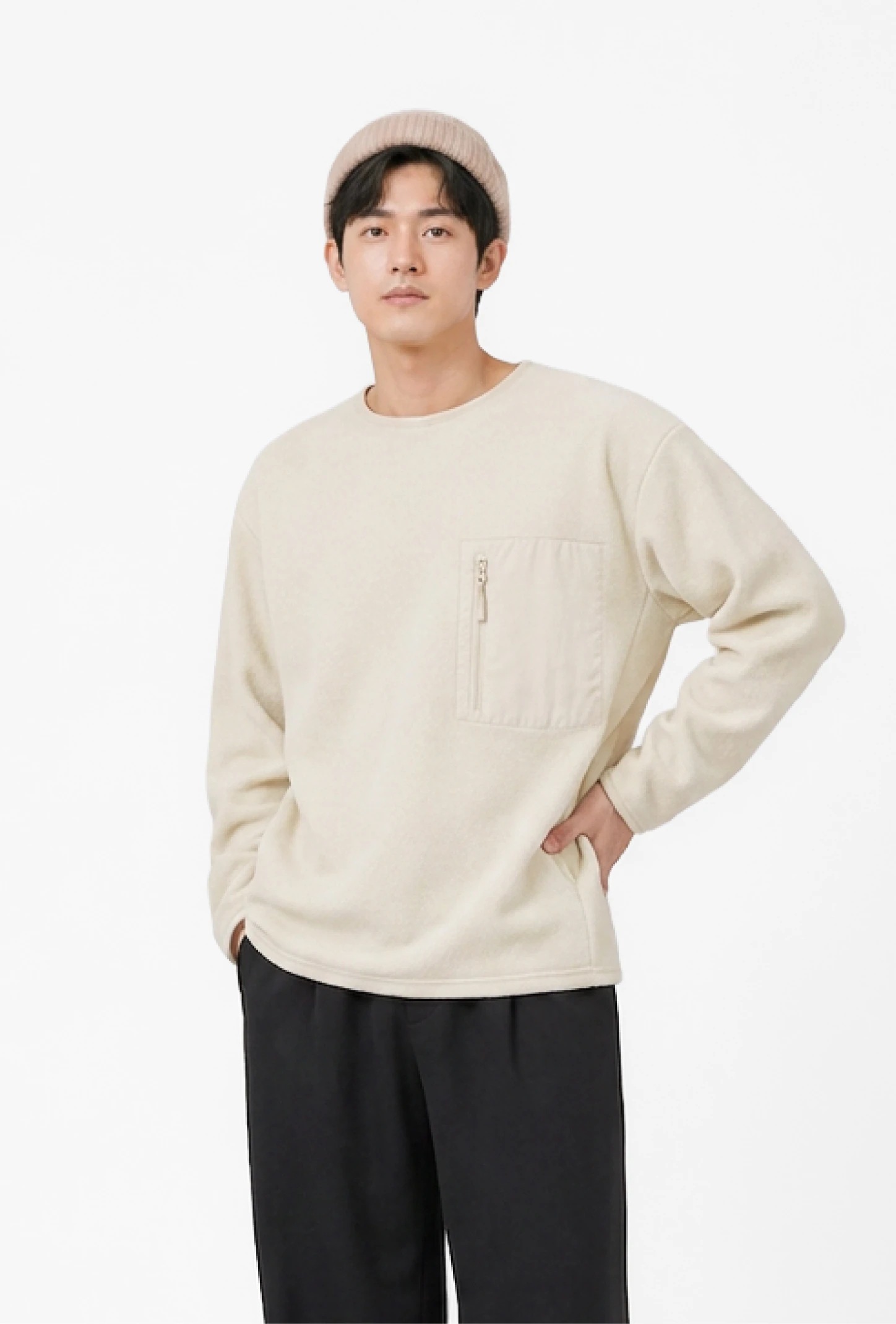 客製化-United Athle 超細搖粒絨圓領長袖t恤(單層)-2色