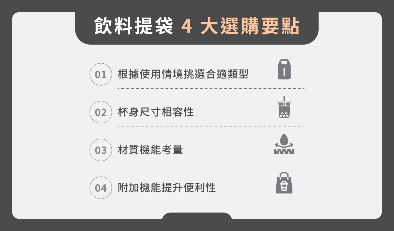杯袋 4 大選購要點