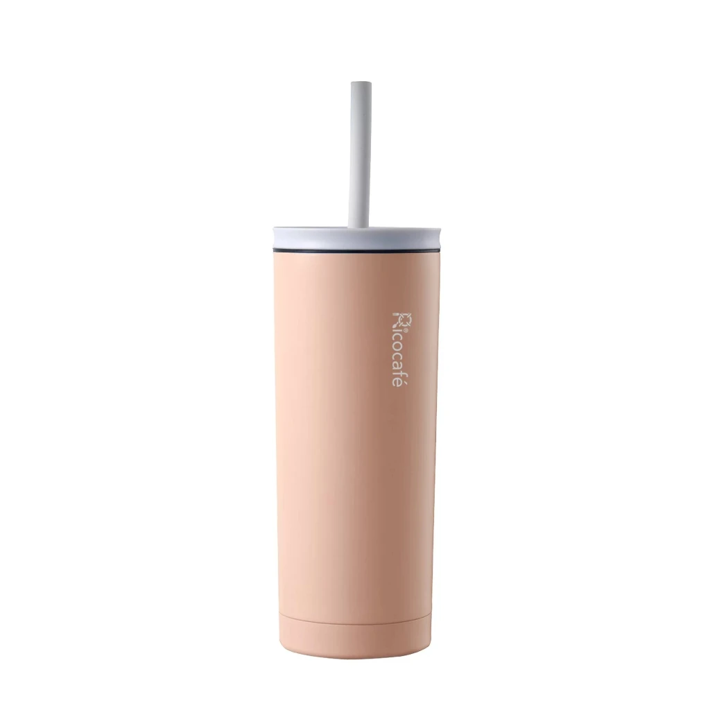 【RICOCAFE】冰冰吸管杯 600ml  316不銹鋼