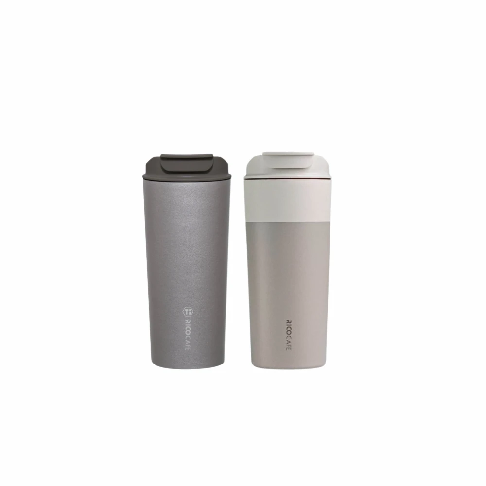 【RICOCAFE】2入超值組｜日日杯 600ml 隨行杯 ＋Ti日日杯 600ml 純鈦隨行杯