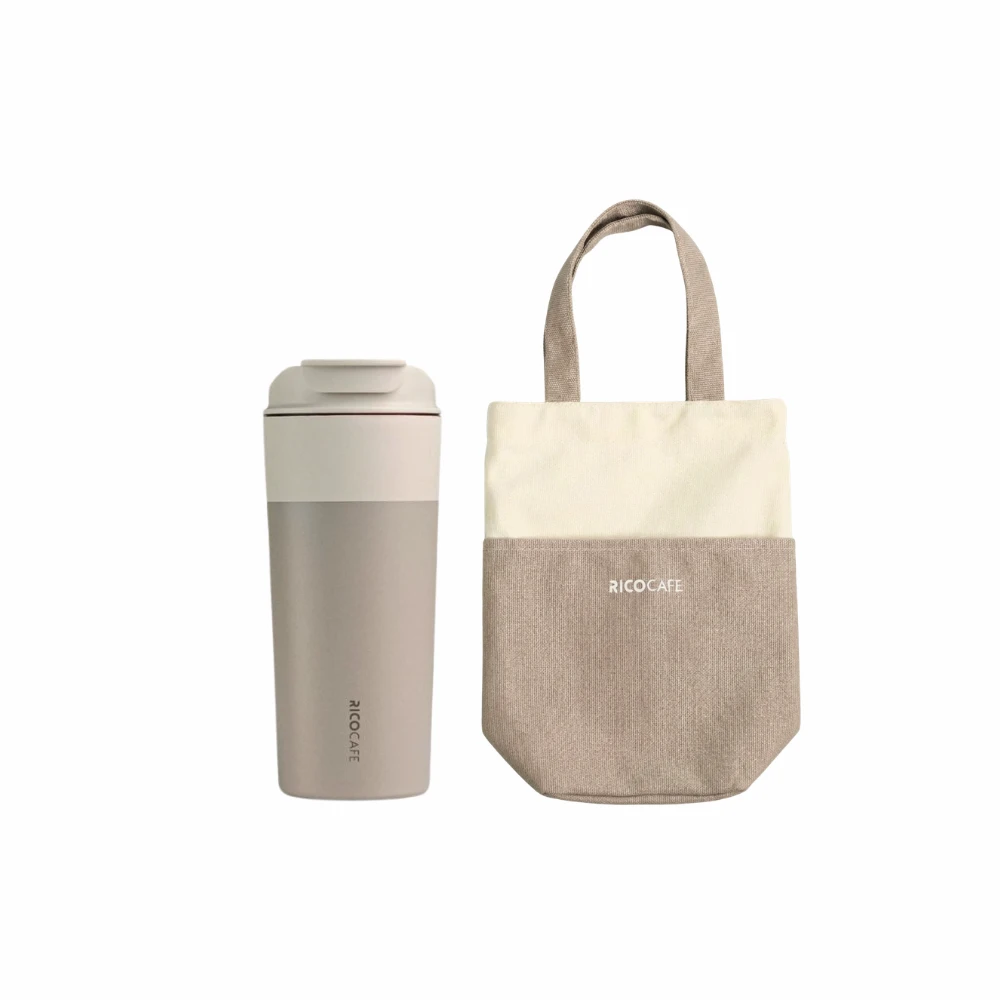 【RICOCAFE】杯+袋超值組｜日日杯 600ml 隨行杯 ＋日日簡約提袋