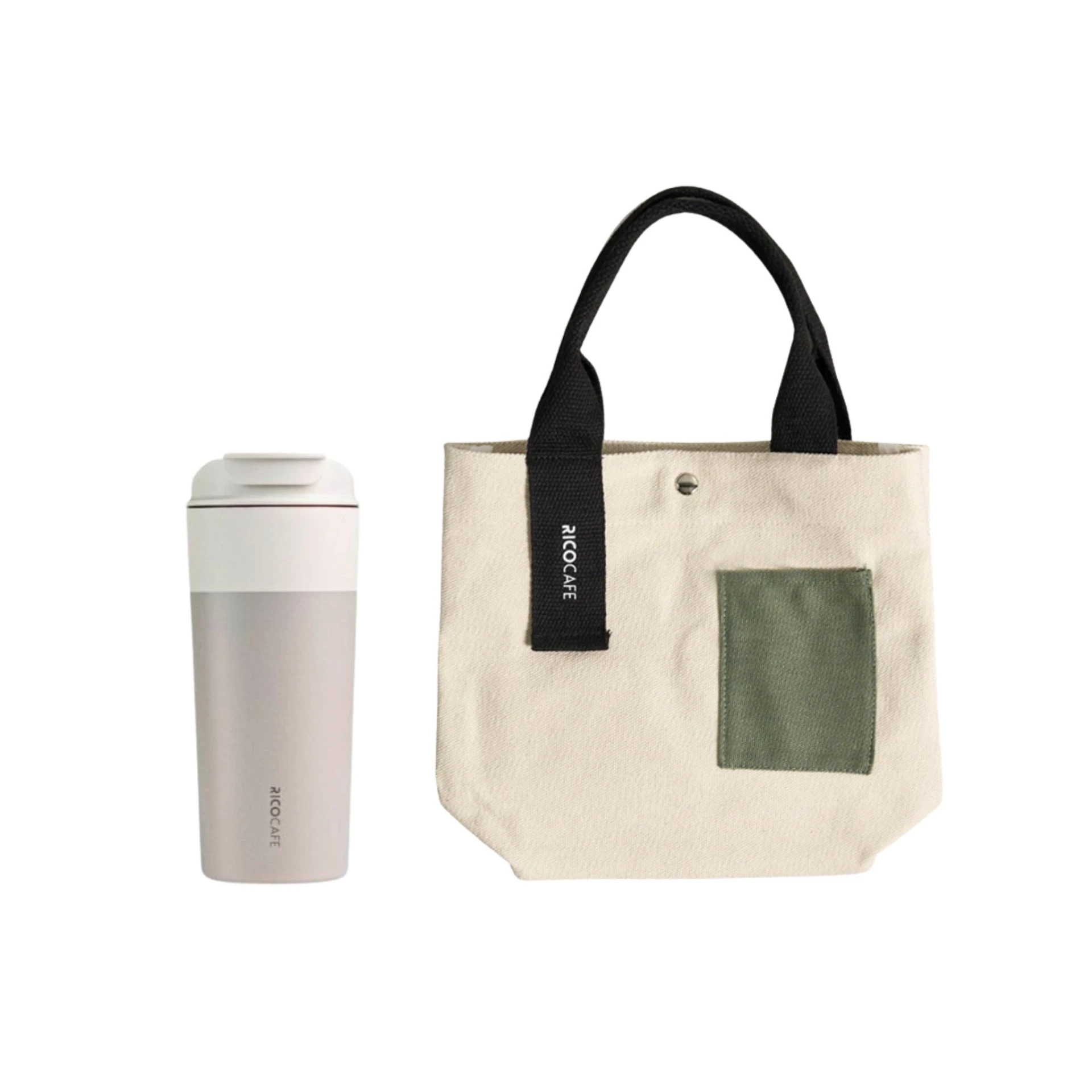 【RICOCAFE】杯+袋超值組｜日日杯 600ml 隨行杯 ＋隨行托特包