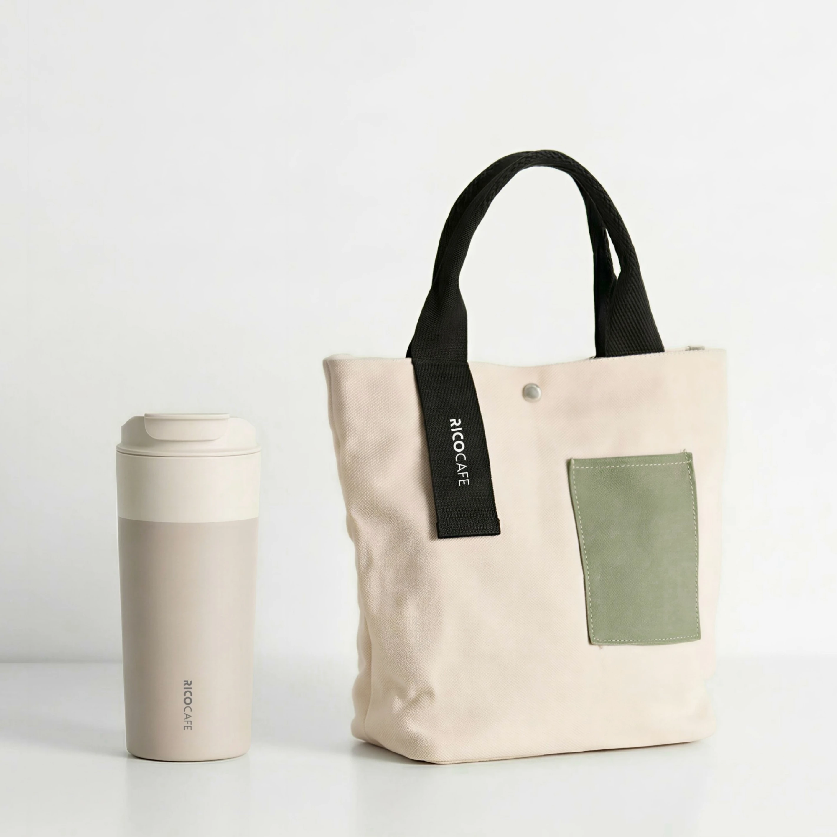【RICOCAFE】杯+袋超值組｜日日杯 600ml 隨行杯 ＋隨行托特包