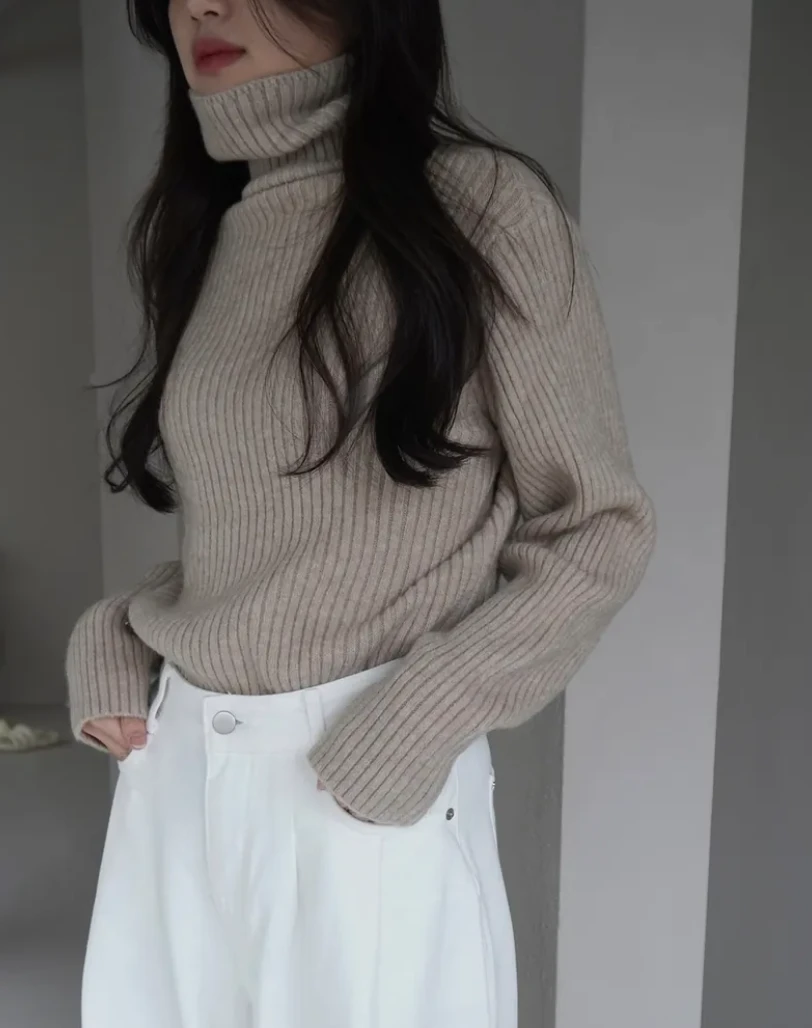 厚磅高領毛衣 寬鬆版