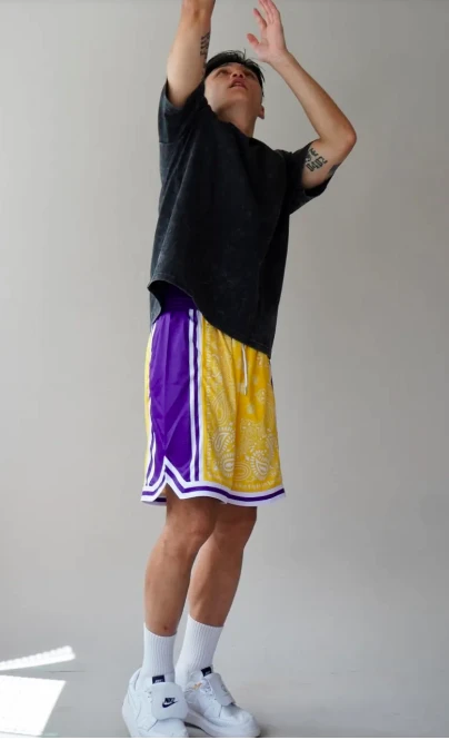 Lakers配色圖騰球褲