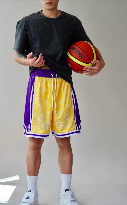 Lakers配色圖騰球褲