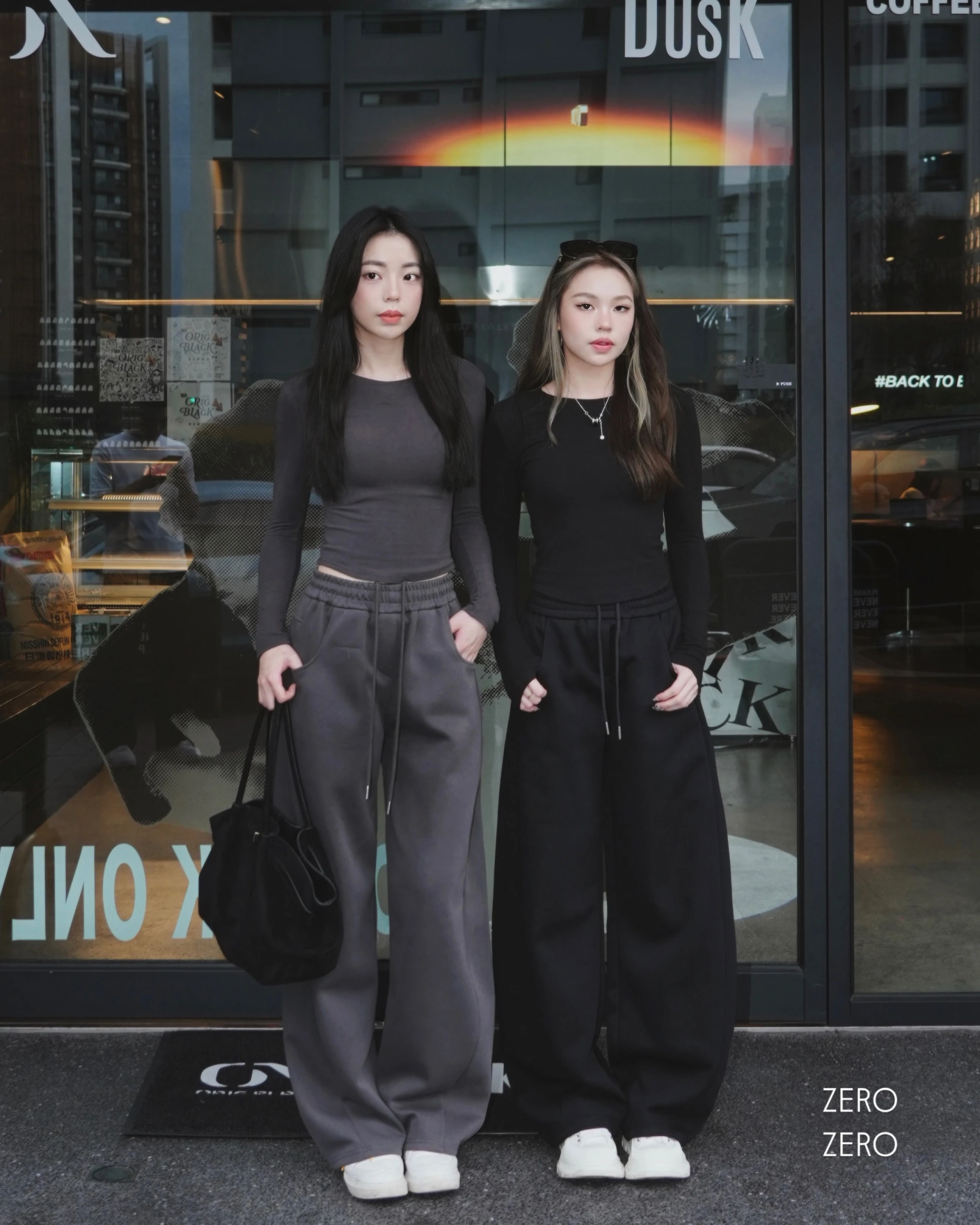 歐美時髦彎刀棉褲