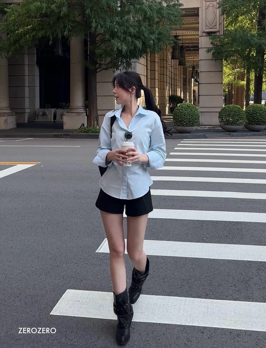 挺廓收腰透氣襯衫