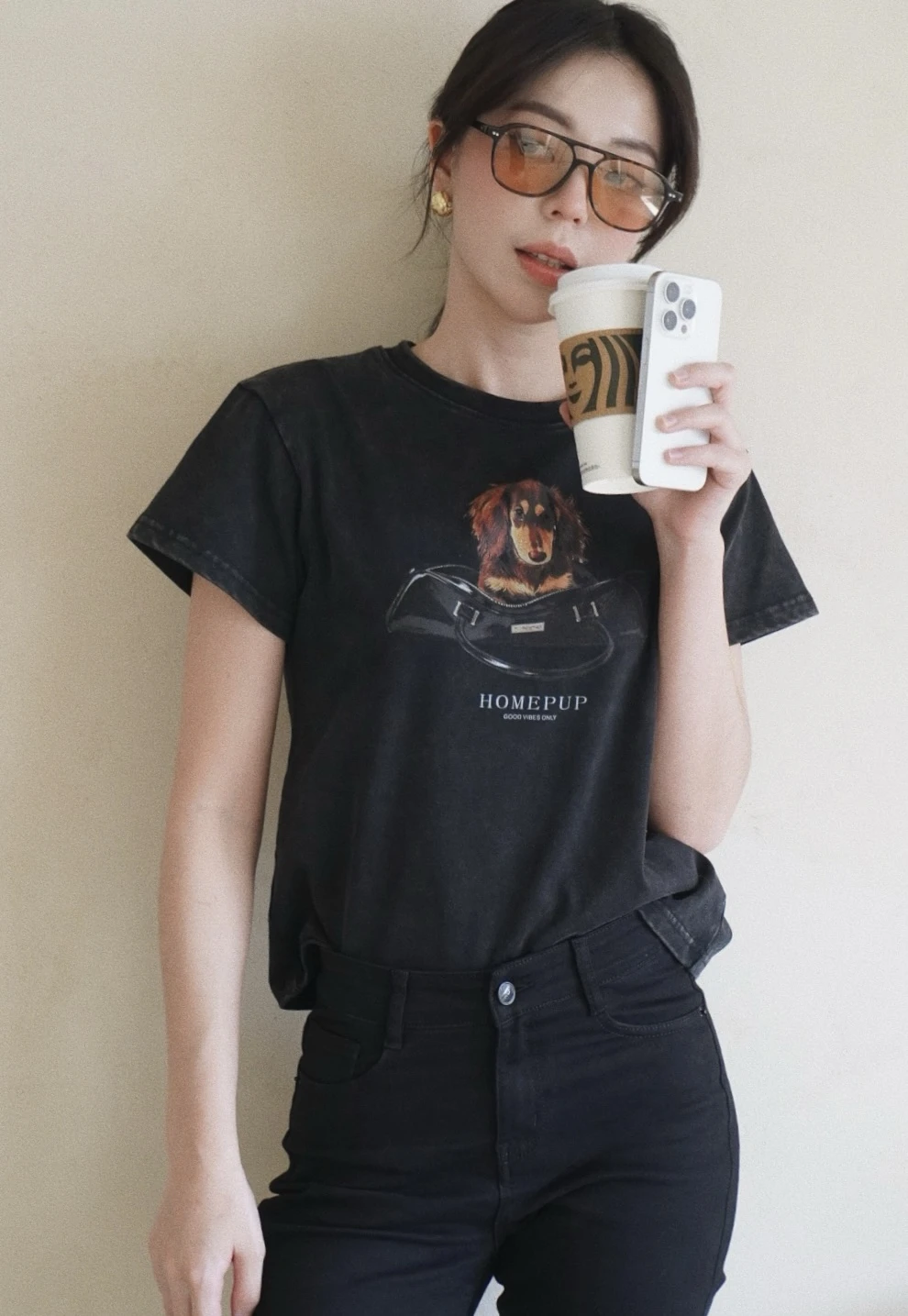 只有2件！刷舊臘腸短Tee