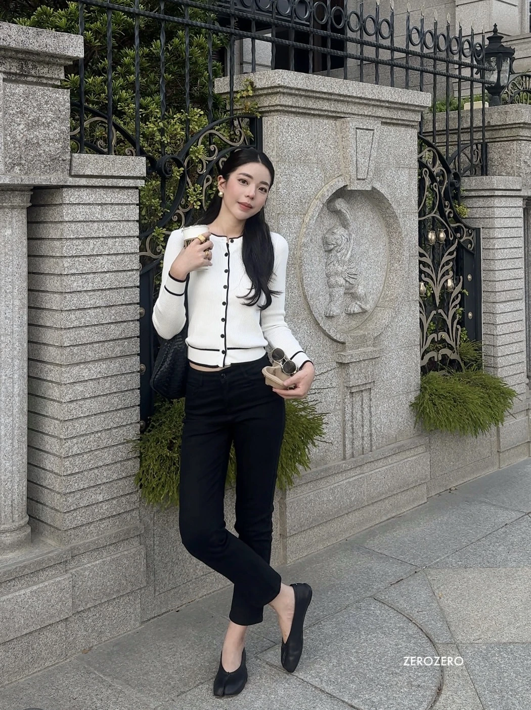 小香撞色針織外套