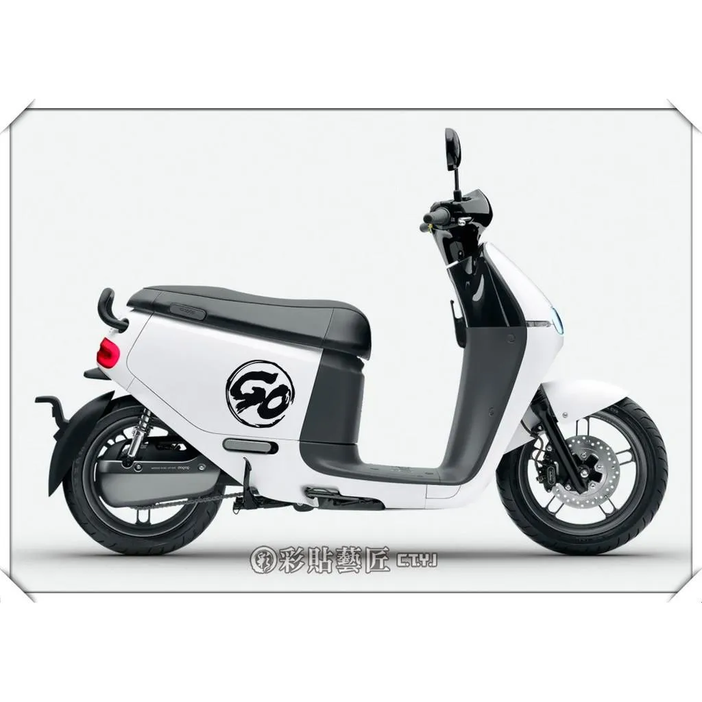 彩貼藝匠 GOGORO 2 側板圓形GO貼 【A款】 (一對)3M反光貼紙 ORACAL螢光貼 拉線設計 裝飾 機車貼紙 車膜
