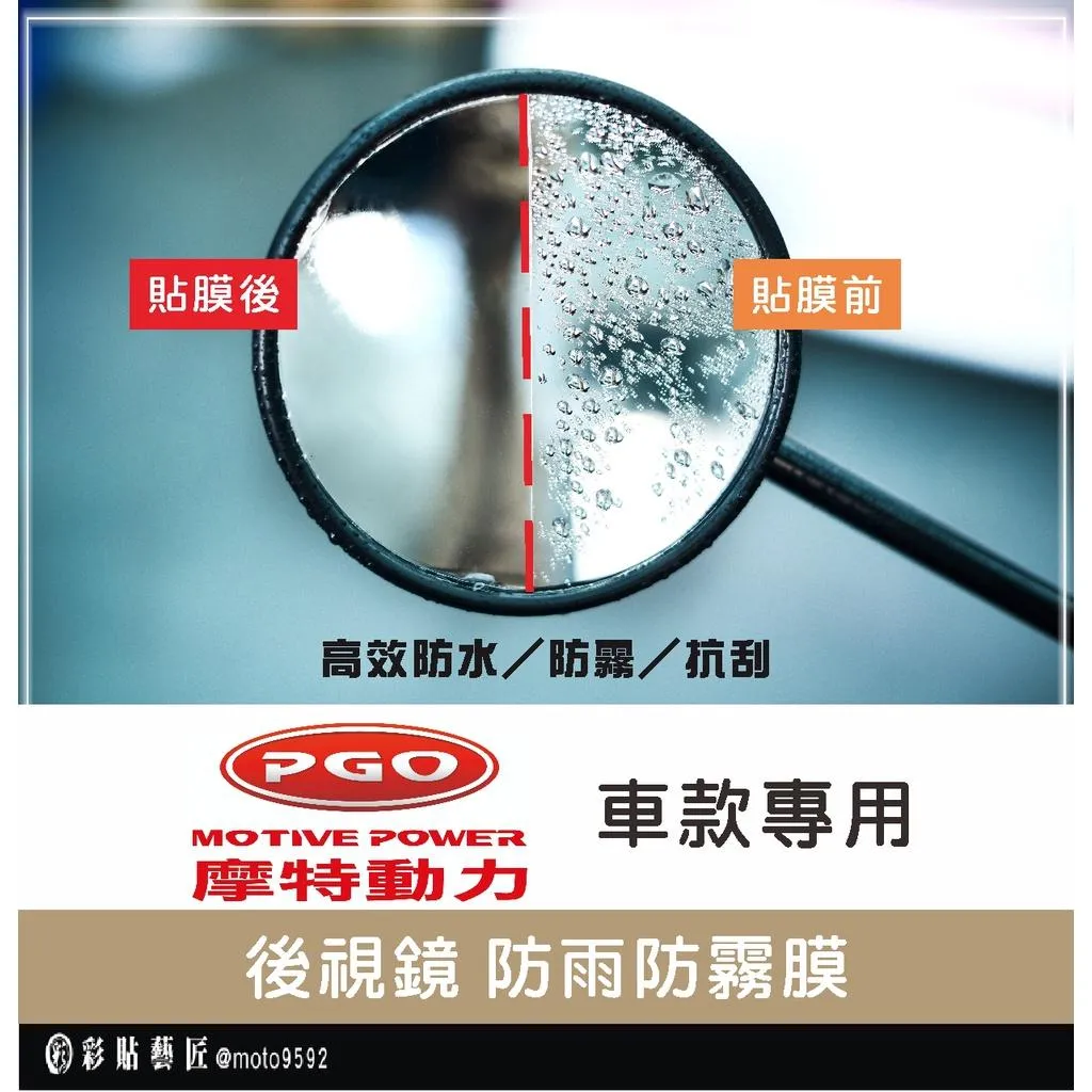 【PGO車款專區】後視鏡防雨膜 TIG／Spring 125（一對）防水 防雨 防霧 抗油