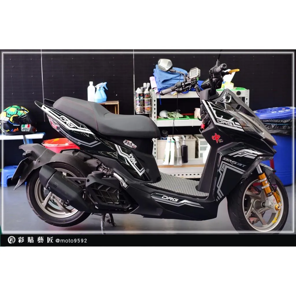 彩貼藝匠 DRG 158 全車拉線 F012 3M反光貼紙 ORACAL螢光貼 拉線設計 裝飾 機車貼紙 車膜