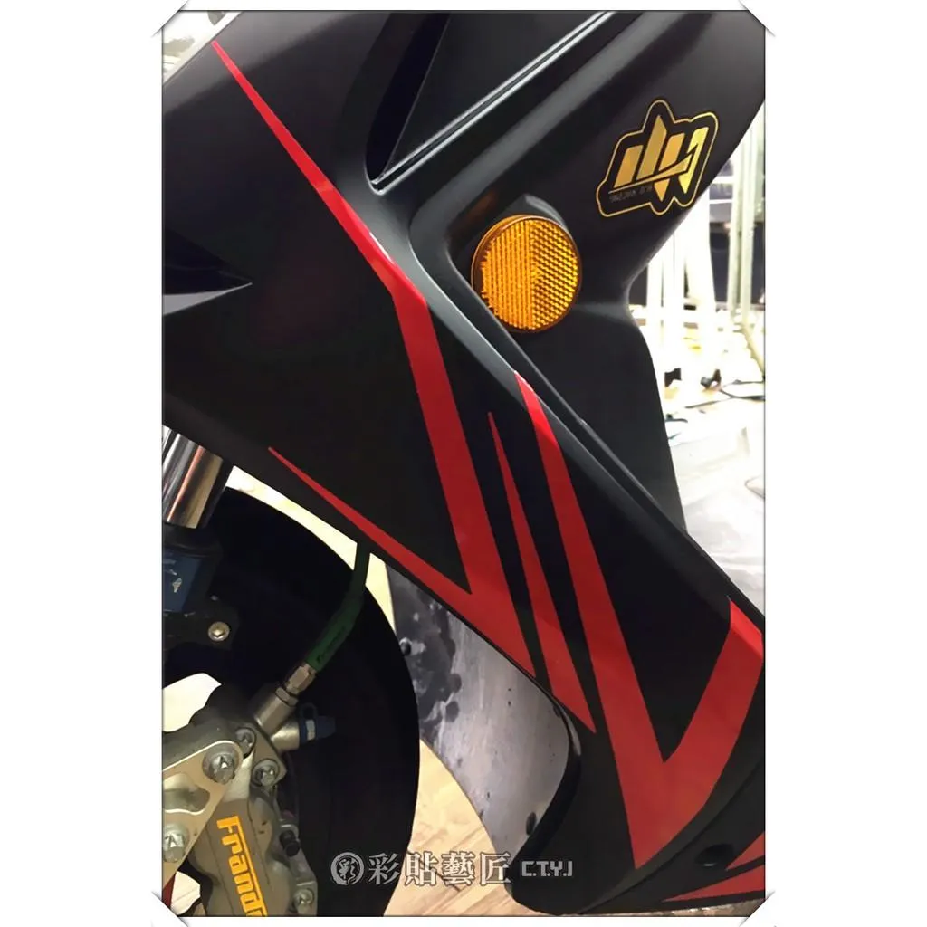 彩貼藝匠 VJR 125 H殼 拉線A14（一對）3M反光貼紙 ORACAL螢光貼 拉線設計 裝飾 機車貼紙 車膜