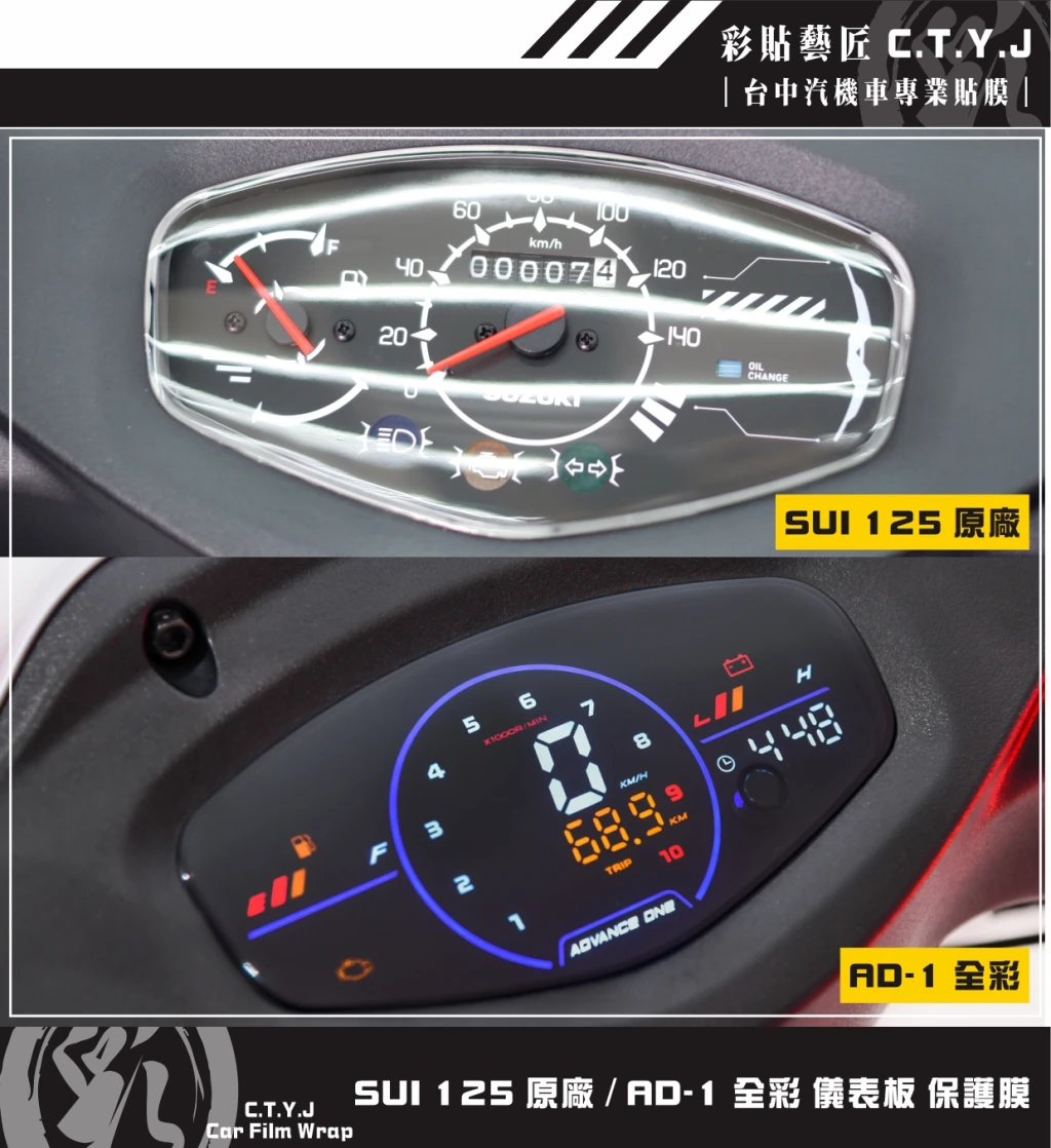 彩貼藝匠 SUI 125 原廠／AD-1 全彩 儀表板 保護膜 OMS歐馬斯｜3M品牌 TPU犀牛皮