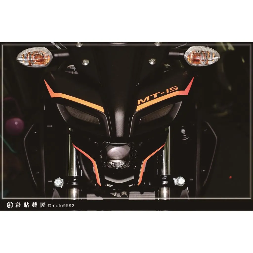 彩貼藝匠 2019 MT-15 車頭媚眼 3M反光貼紙 ORACAL螢光貼 拉線設計 裝飾 機車貼紙 車膜