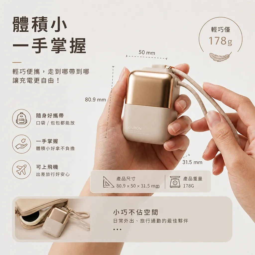 GUXON 極方塊 固態雙線行動電源｜給你加倍的充電安心感✅
