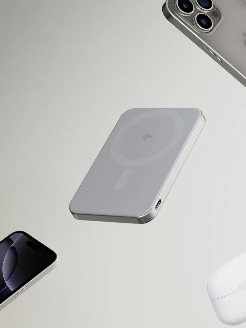 Allite LITE 超薄充 5000 mAh Qi2 磁吸支架行動電源（ 產品標示 Wh，可帶上飛機 ）