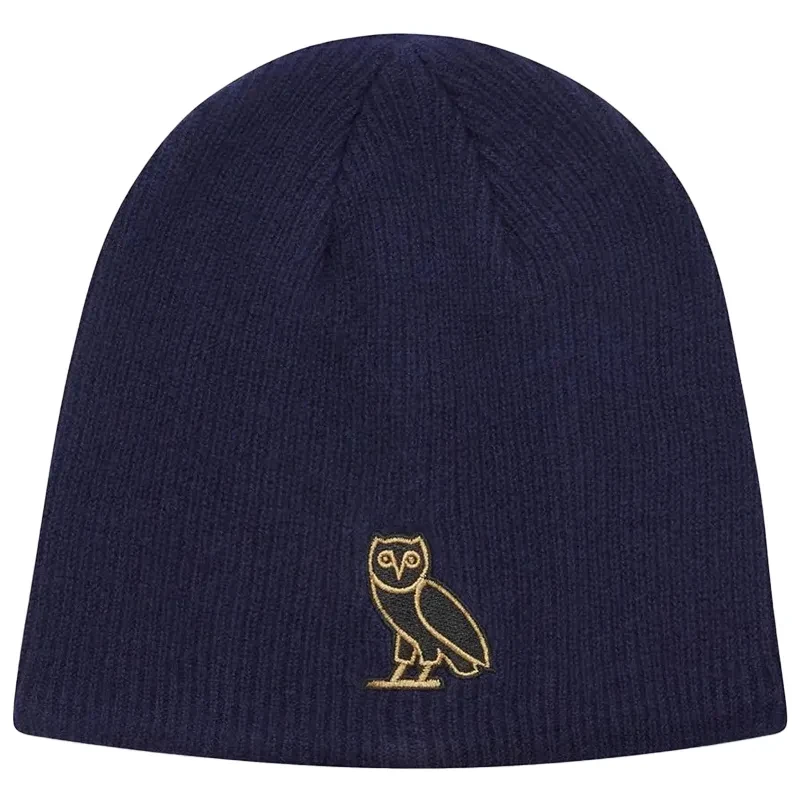 OVO® CLASSIC OWL CUFFLESS BEANIE NAVY