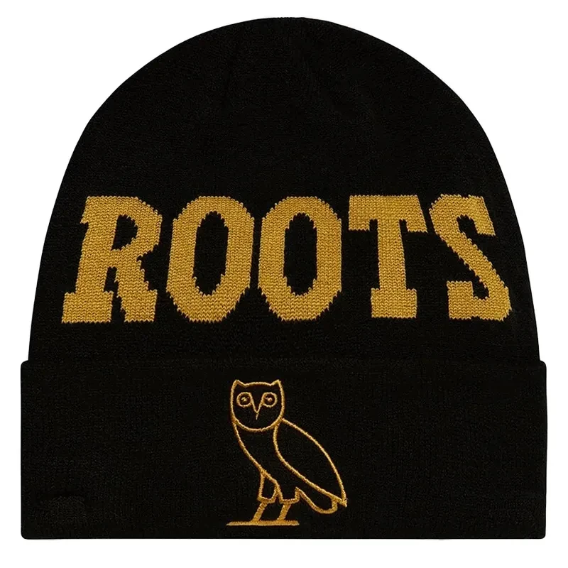 OVO® / ROOTS ATHLETICS OWL BEANIE BLACK
