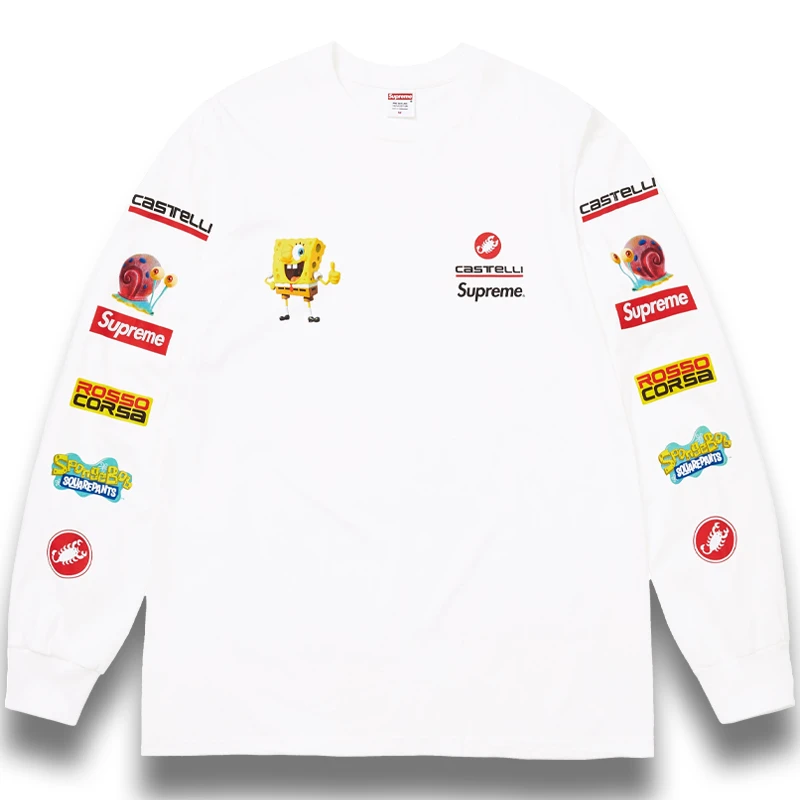 SUPREME®/SPONGEBOB SQUAREPANTS/CASTELLI® RACING L/S TEE WHITE