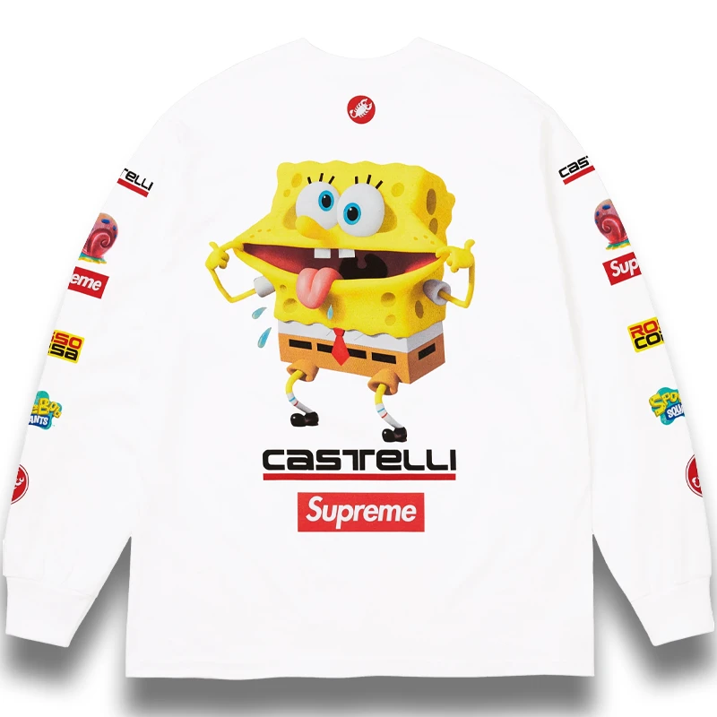 SUPREME®/SPONGEBOB SQUAREPANTS/CASTELLI® RACING L/S TEE WHITE