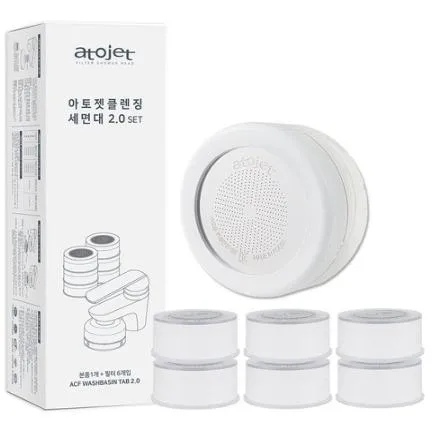 ATOJET | 浴室洗臉台用蓮蓬頭+圓形補充6p組合(基本款)