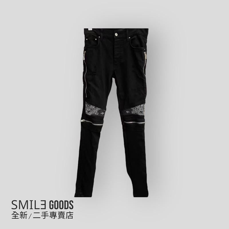 [SMILE] Amiri腰果花拉鍊破壞牛仔褲